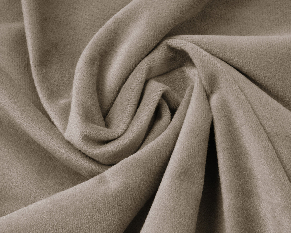 Hoeslaken velvet polyester taupe/grijs 140 x 200 cm, hoekhoogte 30 cm, voor de slaapkamer