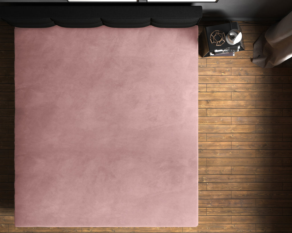 Hoeslaken velours polyester oudroze 90 x 200 cm, hoekhoogte 30 cm, strijkvrij voor de slaapkamer