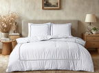 Dekbedovertrek Brata katoen percale wit met grijze rand, 140 x 200/260 cm, kussenslopen met hotelsluiting