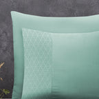 Dekbedovertrek microvezel Berlin Embossed mintgroen 200 x 220 cm, met kussensloop 60 x 70 cm