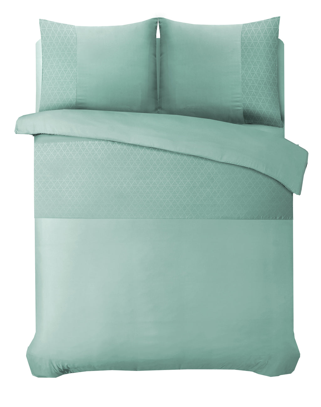 Dekbedovertrek microvezel Berlin Embossed mintgroen 200 x 220 cm, met kussensloop 60 x 70 cm
