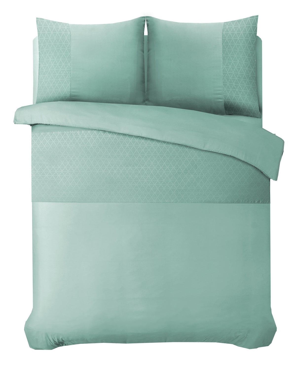 Dekbedovertrek microvezel Berlin Embossed mintgroen 200 x 220 cm, met kussensloop 60 x 70 cm