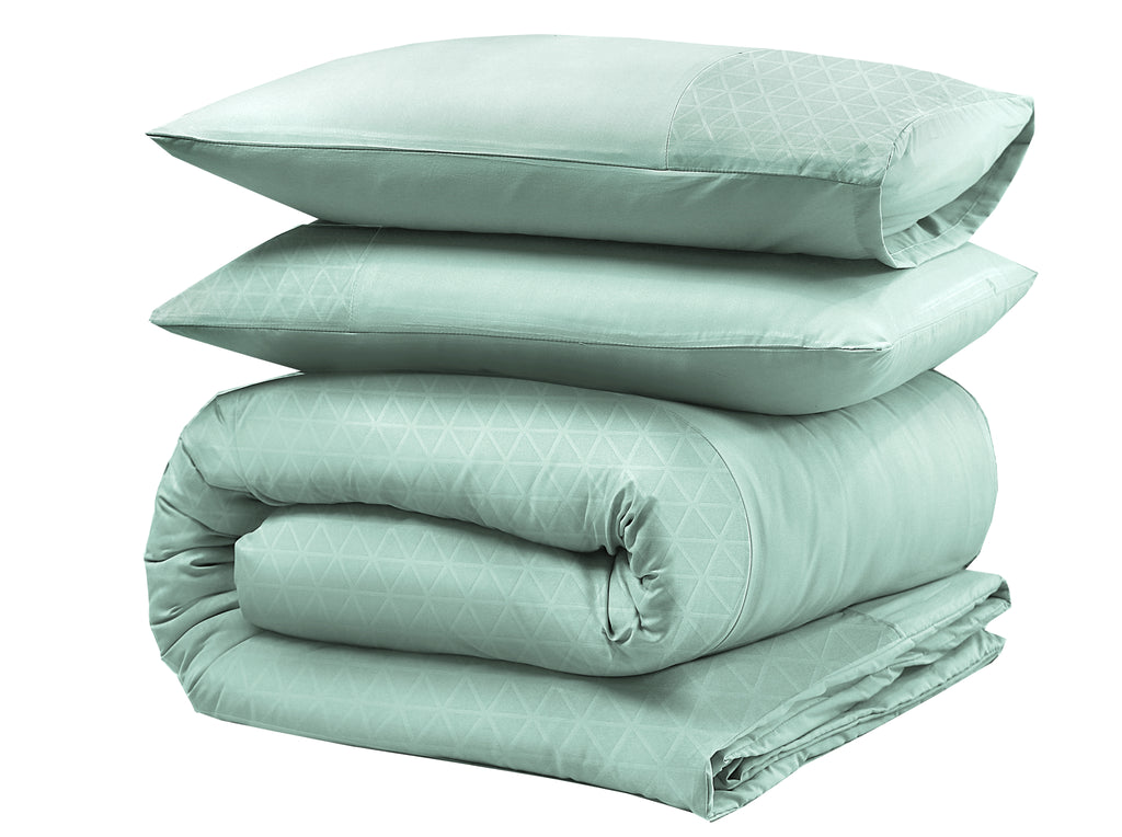 Dekbedovertrek microvezel Berlin Embossed mintgroen 200 x 220 cm, met kussensloop 60 x 70 cm