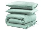 Dekbedovertrek microvezel Berlin Embossed mintgroen 200 x 220 cm, met kussensloop 60 x 70 cm