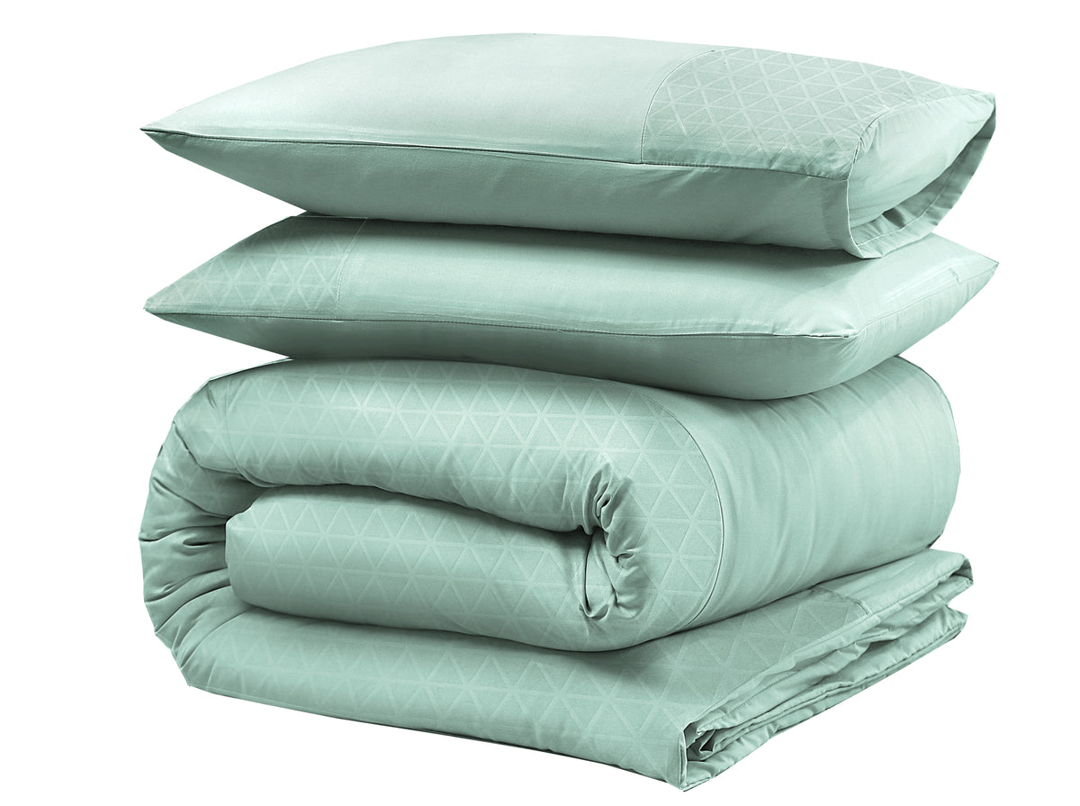 Dekbedovertrek microvezel Berlin Embossed mintgroen 200 x 220 cm, met kussensloop 60 x 70 cm