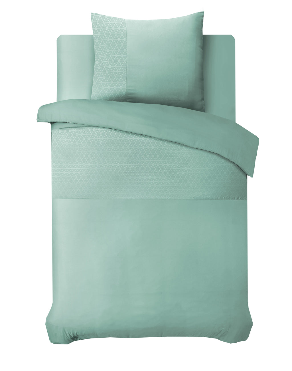 Dekbedovertrek microvezel Berlin Embossed mintgroen 200 x 220 cm, met kussensloop 60 x 70 cm