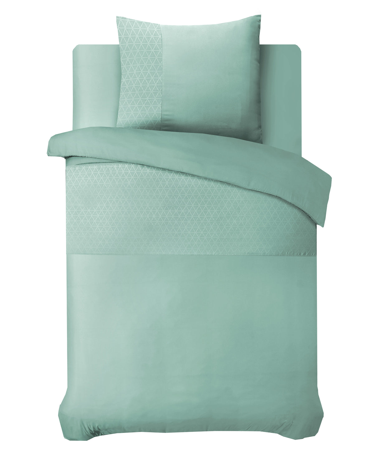 Dekbedovertrek microvezel Berlin Embossed mintgroen 200 x 220 cm, met kussensloop 60 x 70 cm
