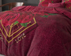 Dekbedovertrek micropercale rode rozen Eternal Love bordeaux 200 x 220 cm, met 2 kussenslopen 60 x 70 cm