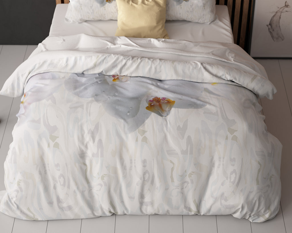 Dekbedovertrek microvezel Orchid wit 240 x 220 cm, met 2 kussenslopen 60 x 70 cm