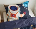 Dekbedovertrek microvezel ruimtevaarder astronaut blauw 140 x 200/220 cm, met kussensloop 60 x 70 cm