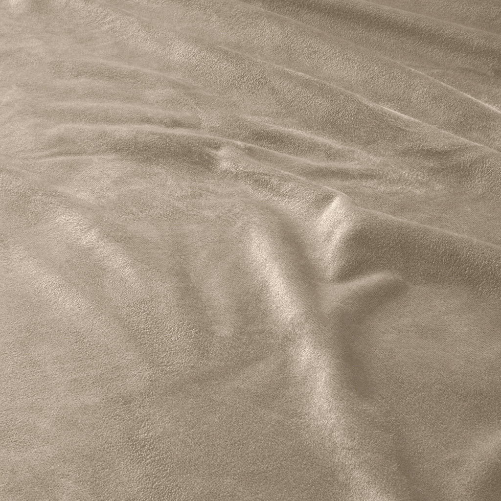 Dekbedovertrek fluweel polyester taupe 140 x 220 cm, met kussensloop en drukknopen