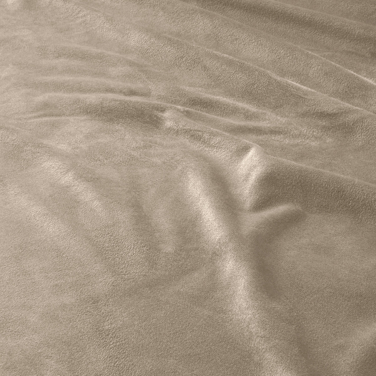 Dekbedovertrek fluweel polyester taupe 140 x 220 cm, met kussensloop en drukknopen