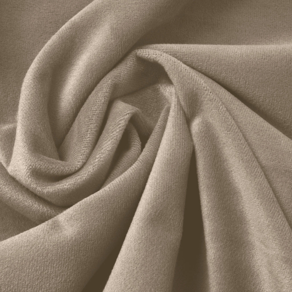 Dekbedovertrek fluweel polyester taupe 140 x 220 cm, met kussensloop en drukknopen
