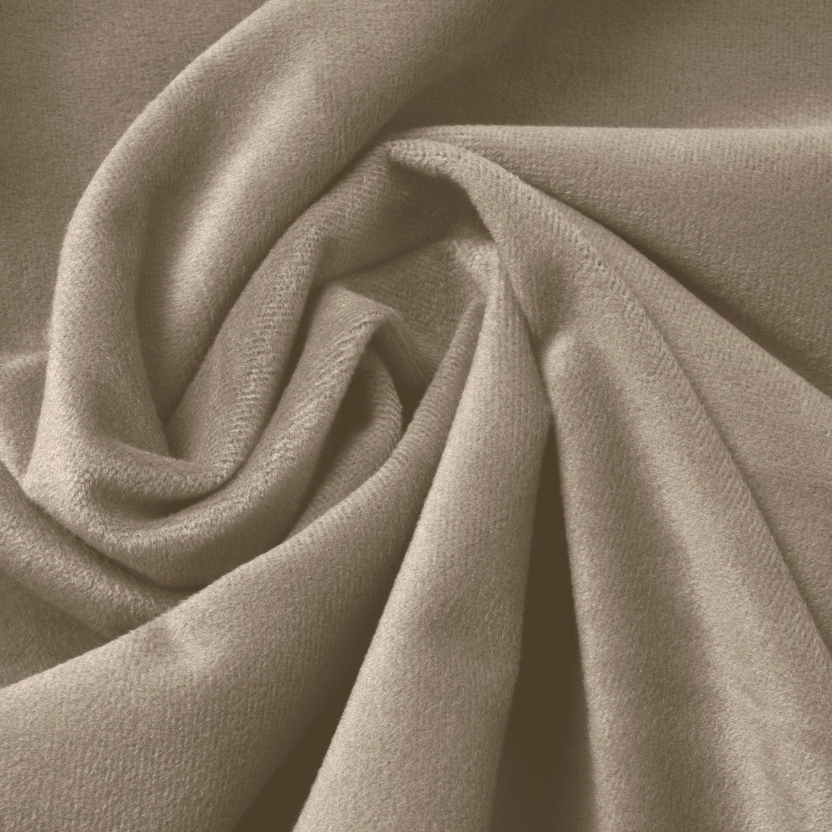 Dekbedovertrek fluweel polyester taupe 140 x 220 cm, met kussensloop en drukknopen