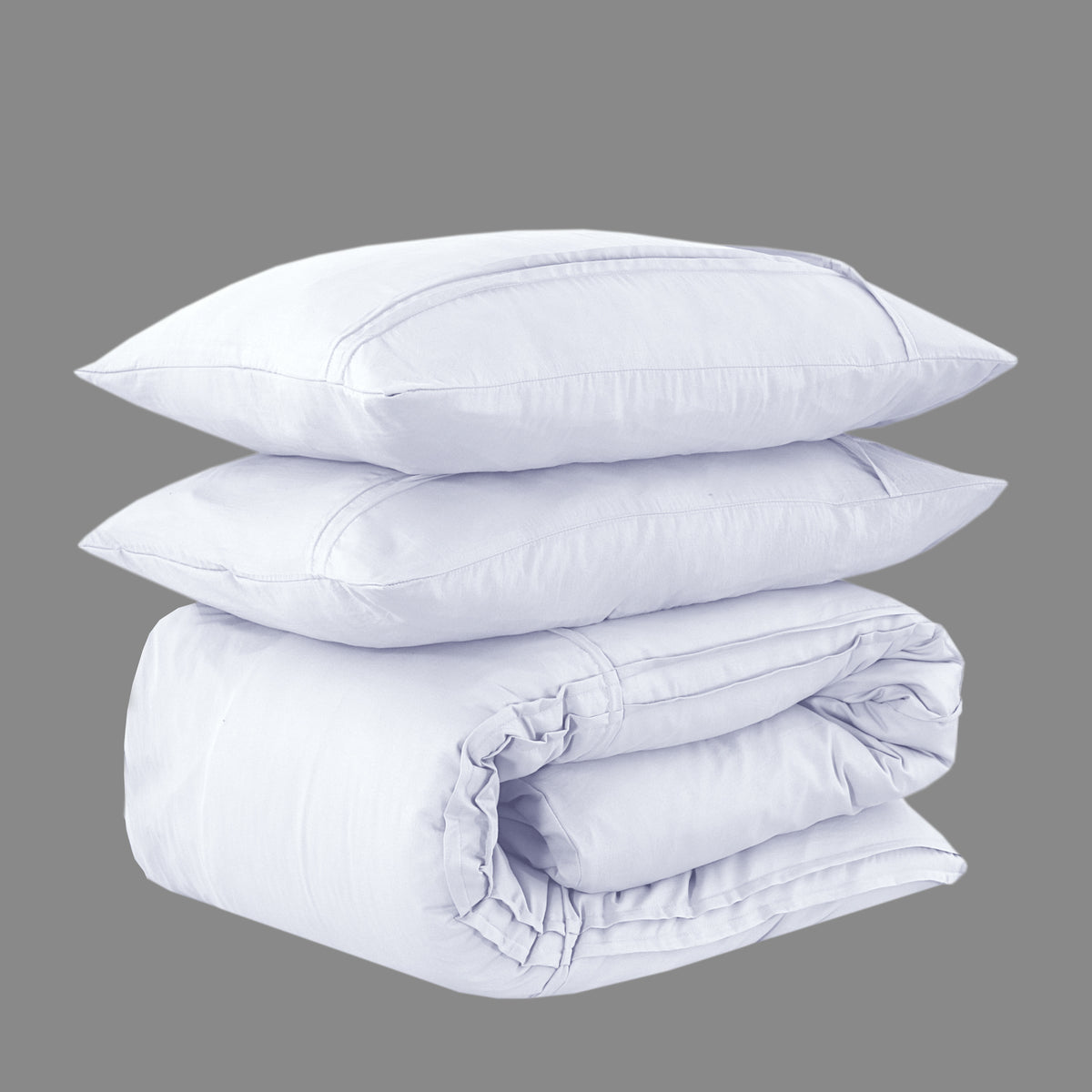Dekbedovertrek microvezel gewassen getuft wit 140 x 220 cm, met kussenslopen 60 x 70 cm