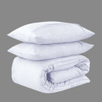 Dekbedovertrek microvezel gewassen getuft wit 240 x 220 cm, met kussenslopen 60 x 70 cm