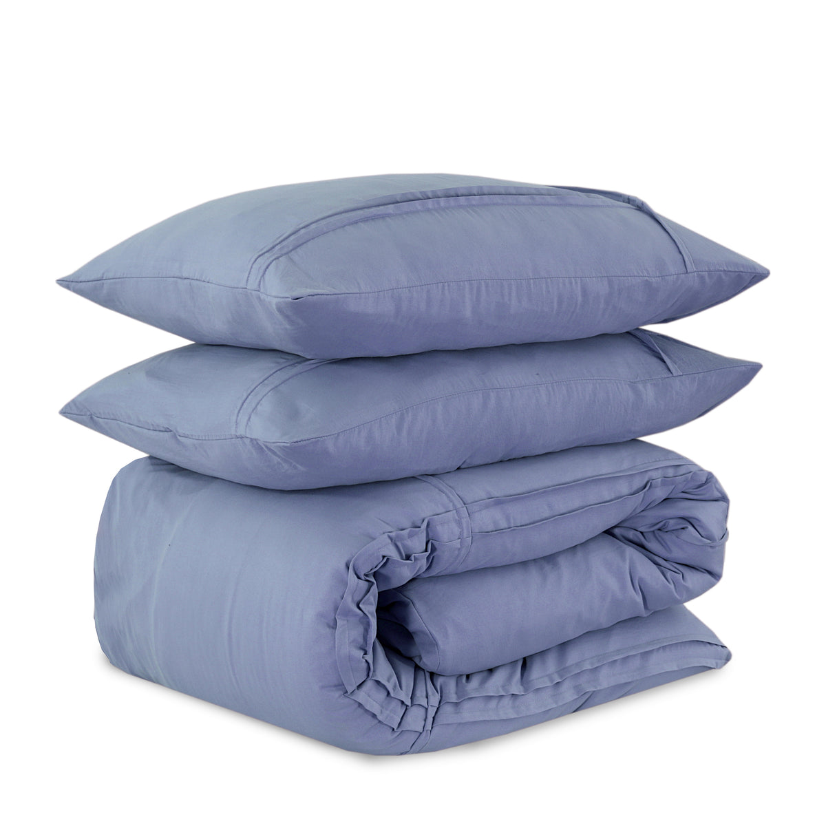 Dekbedovertrek microvezel gewassen getuft blauw 200 x 220 cm, met kussenslopen 60 x 70 cm