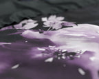 Dekbedovertrek katoensatijn Delora zwart bloemenprint 200 x 220 cm, met 2 kussenslopen 60 x 70 cm