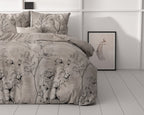 Dekbedovertrek micropercal Dora taupe 200 x 220 cm, met 2 kussenslopen 60 x 70 cm