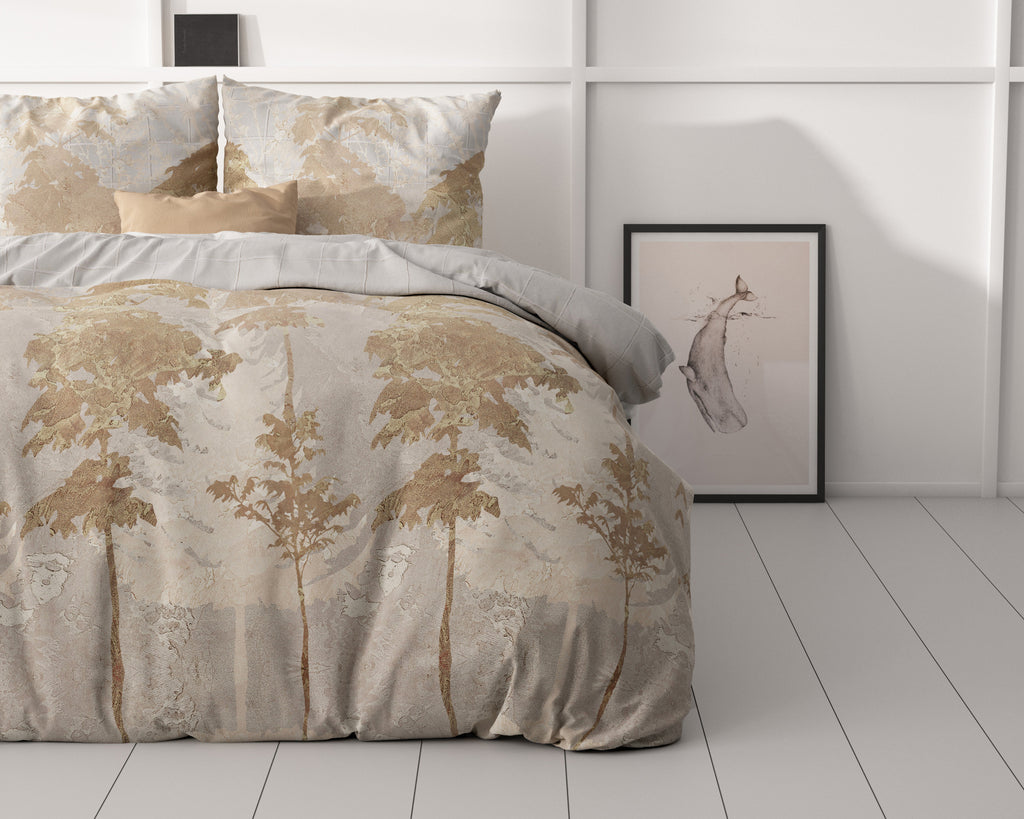 Dekbedovertrek micropercale Treasture Drie goud 200 x 220 cm, met 2 kussenslopen 60 x 70 cm