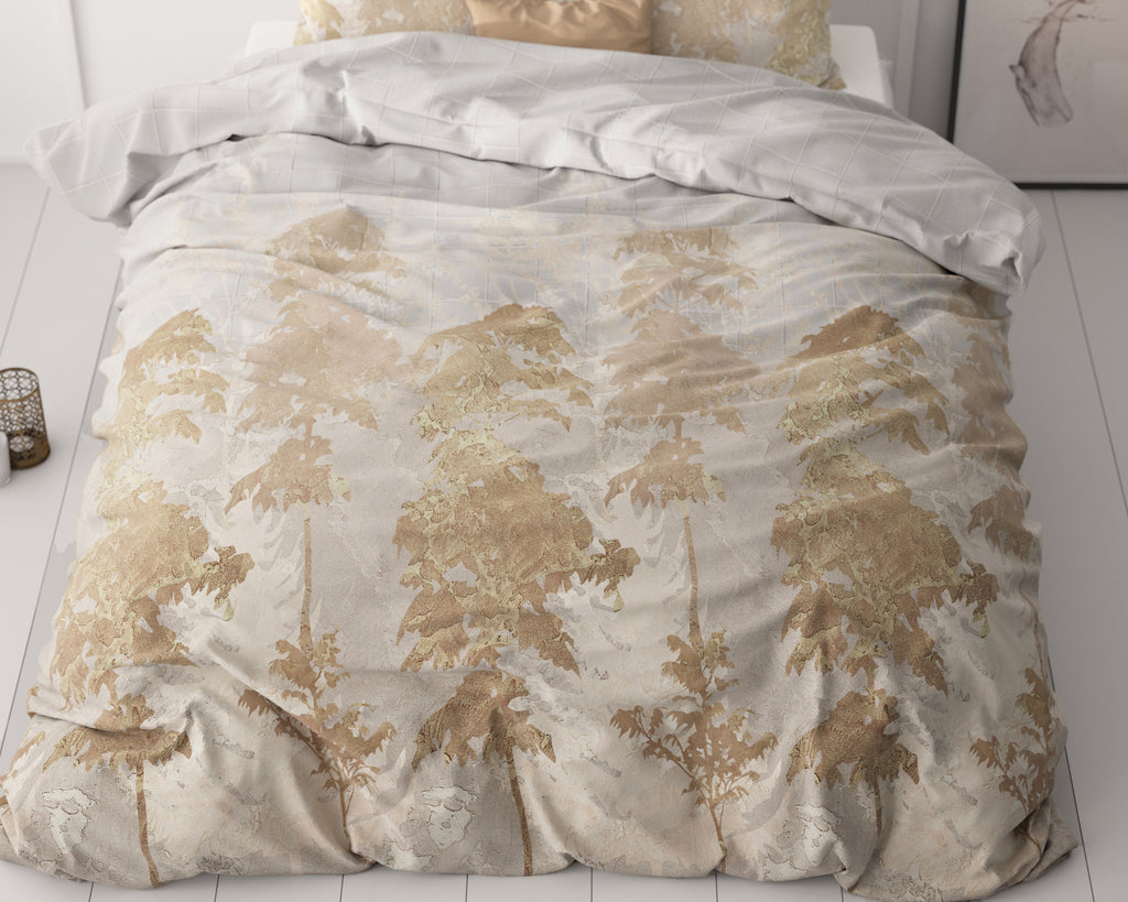 Dekbedovertrek micropercale Treasture Drie goud 200 x 220 cm, met 2 kussenslopen 60 x 70 cm
