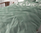 Dekbedovertrek microvezel micropercale Wavey Shades groen 200 x 220 cm, met 2 kussenslopen 60 x 70 cm