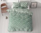 Dekbedovertrek micropercal microvezel Wavey Shades groen 240 x 220 cm, met 2 kussenslopen 60 x 70 cm