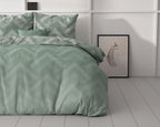Dekbedovertrek micropercal microvezel Wavey Shades groen 240 x 220 cm, met 2 kussenslopen 60 x 70 cm