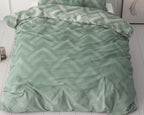 Dekbedovertrek micropercal microvezel Wavey Shades groen 240 x 220 cm, met 2 kussenslopen 60 x 70 cm