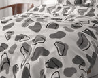 Dekbedovertrek microvezel micropercal Lova wit met grijs motief 240 x 220 cm, met 2 kussenslopen 60 x 70 cm