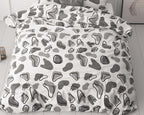 Dekbedovertrek microvezel micropercal Lova wit met grijs motief 240 x 220 cm, met 2 kussenslopen 60 x 70 cm