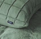 Dekbedovertrek teddy nepbont geruit groen 240 x 200/220 cm, met kussenslopen