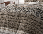 Dekbedovertrek microvezel luipaardprint taupe 200 x 220 cm, met kussenslopen 60 x 70 cm