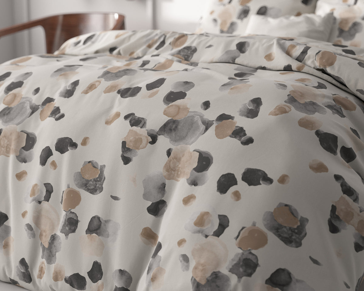 Dekbedovertrek Spotty zand met stippenprint 240 x 220 cm voor de slaapkamer