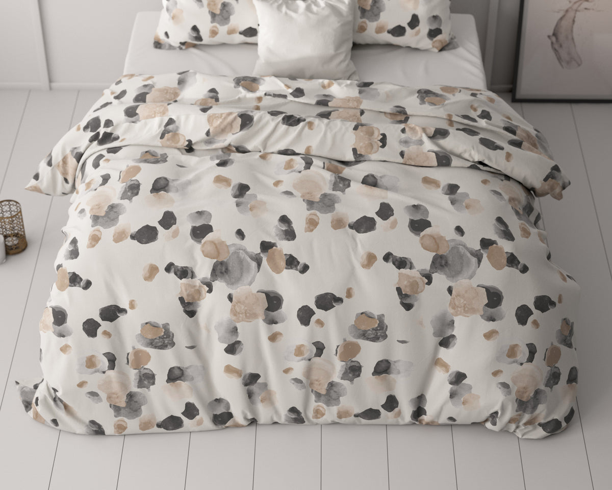 Dekbedovertrek Spotty zand met stippenprint 240 x 220 cm voor de slaapkamer