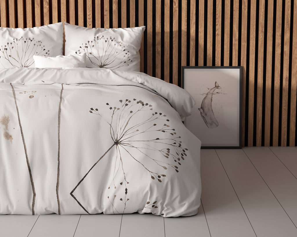 Dekbedovertrek Lichte Lente wit met bloemenprint 200 x 200/220 cm voor de slaapkamer