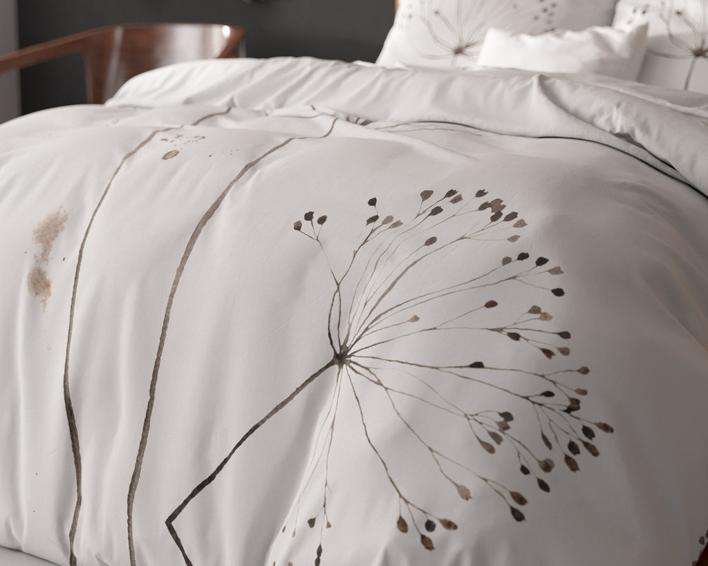 Dekbedovertrek Lichte Lente wit met bloemenprint 200 x 200/220 cm voor de slaapkamer