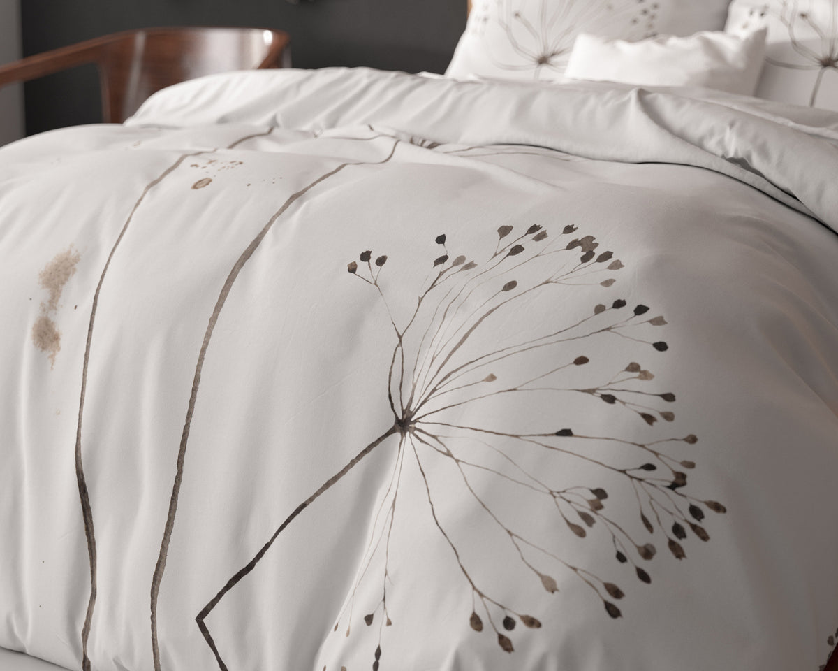Dekbedovertrek Lichte Lente wit met bloemenprint 200 x 200/220 cm voor de slaapkamer