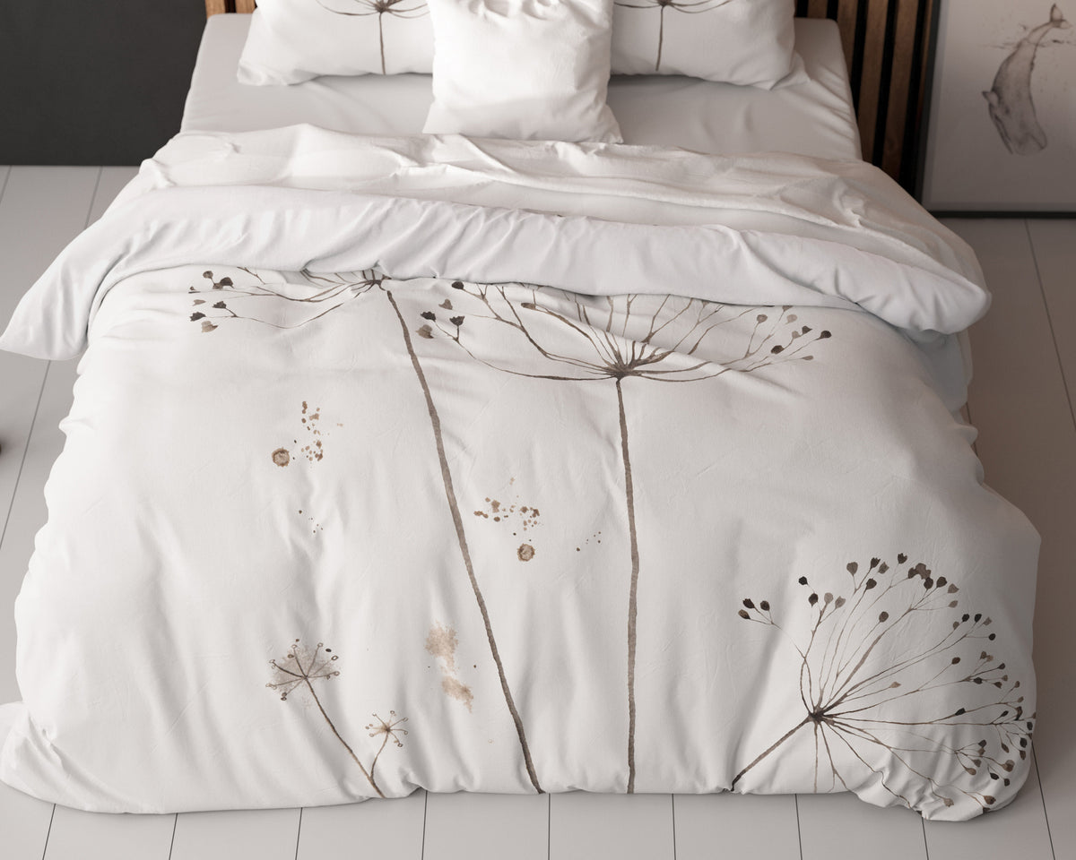 Dekbedovertrek Lichte Lente wit met bloemenprint 200 x 200/220 cm voor de slaapkamer