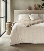 Dekbedovertrek flanel Art beige 140 x 220 cm voor de slaapkamer