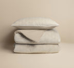 Dekbedovertrek flanel Art beige 140 x 220 cm voor de slaapkamer