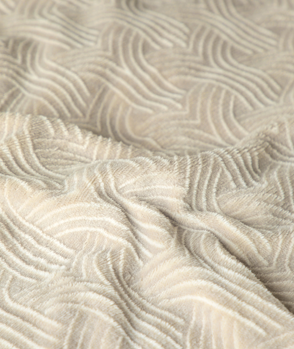 Dekbedovertrek flanel Art beige 140 x 220 cm voor de slaapkamer