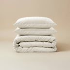 Dekbedovertrek fluweel polyester effen beige 200 x 220 cm, met 2 kussenslopen