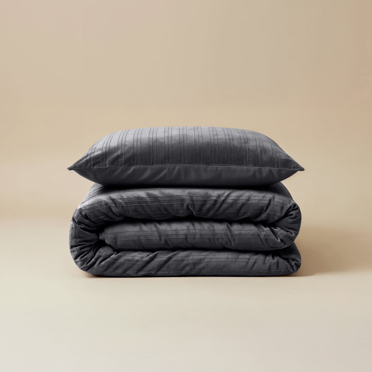 Dekbedovertrek fluweel zwart 140 x 220 cm, met 1 kussensloop, velvet met micropercal onderzijde