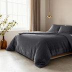 Dekbedovertrek fluweel velvet polyester zwart 240 x 220 cm, met 2 kussenslopen voor de slaapkamer