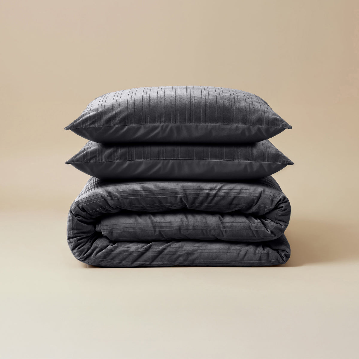 Dekbedovertrek fluweel velvet polyester zwart 240 x 220 cm, met 2 kussenslopen voor de slaapkamer