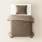 Dekbedovertrek fluweel taupe effen 140 x 220 cm, met 1 kussensloop voor de slaapkamer