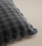 Dekbedovertrek pompom flanel fleece antraciet 240 x 220 cm, met kussenslopen voor de slaapkamer