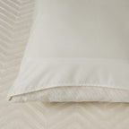 Dekbedovertrek teddy polyester chevron crème 140 x 200/220 cm, met kussensloop en drukknopen