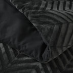Dekbedovertrek teddy polyester Chevron antraciet 140 x 200/220 cm, met kussensloop, visgraatmotief